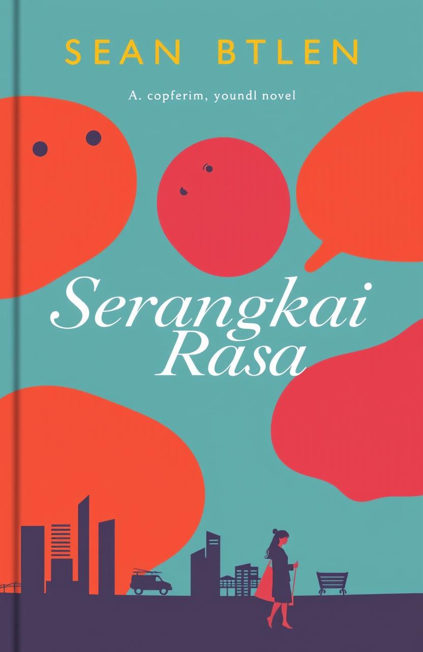 A modern book cover for a novel titled 'Serangkai Rasa'