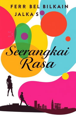 A modern book cover for a novel titled 'Serangkai Rasa'