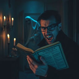A terrifying horror scene inspired by the theme of cursed spirits and the concept of fear, reminiscent of 'The Conjuring' movies