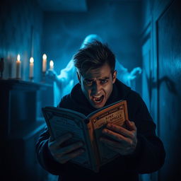 A terrifying horror scene inspired by the theme of cursed spirits and the concept of fear, reminiscent of 'The Conjuring' movies