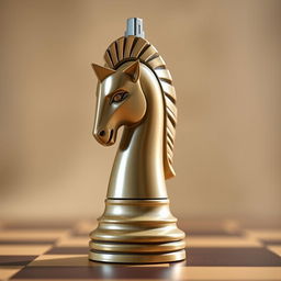 A beautifully designed knight chess piece, showcasing intricate details and craftsmanship