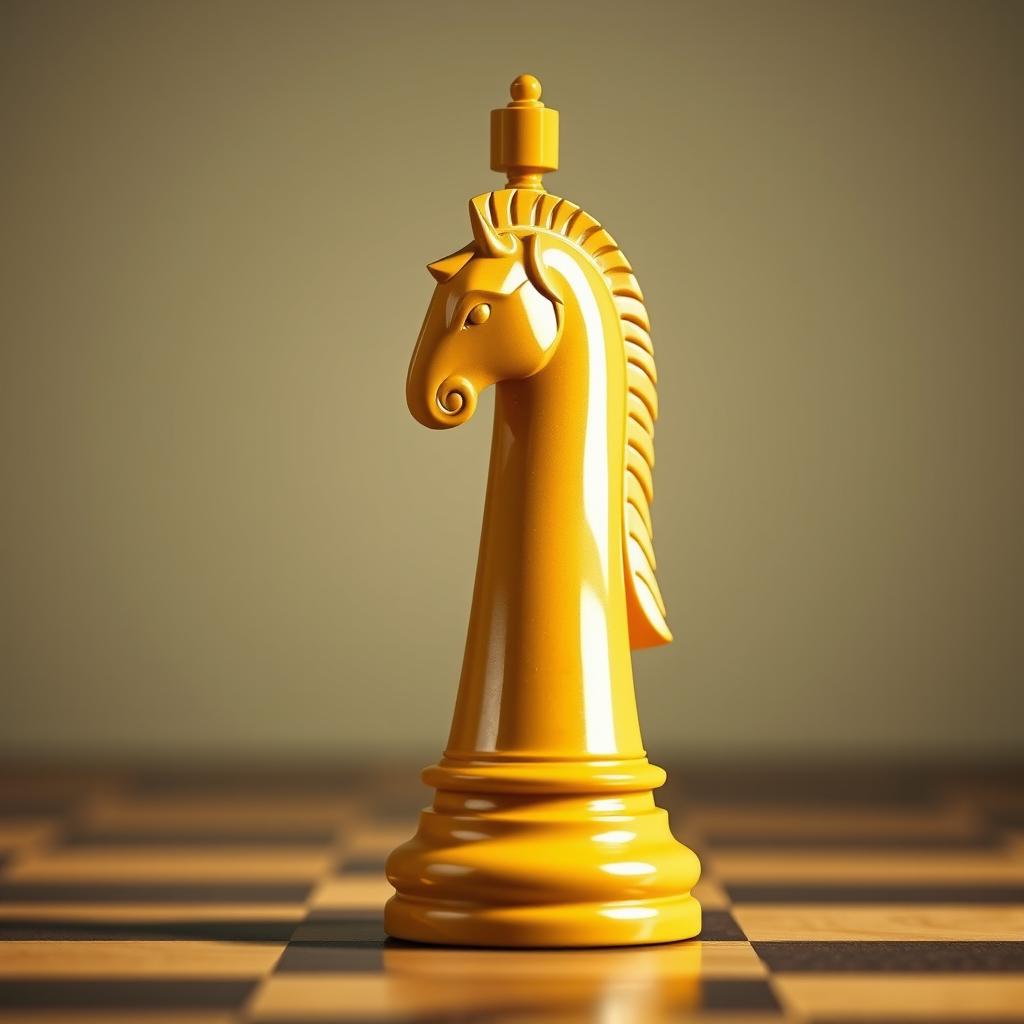 A beautifully designed knight chess piece, showcasing intricate details and craftsmanship