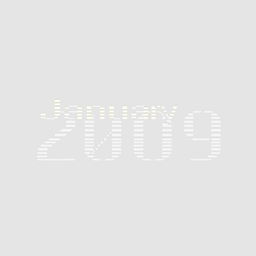 The date 'January 3, 2009' displayed in a Calibri font, with a pixelated effect to give it a digital, retro look