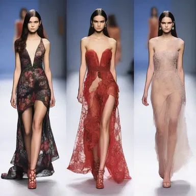 The designer's new collection featured dresses with acanthas as decorative elements, adding a touch of edginess to the outfits.