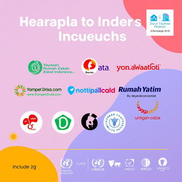 A visually striking header image featuring the logos of several charitable organizations prominently placed