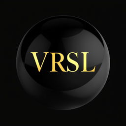 A stylish spherical object designed in black and gold colors