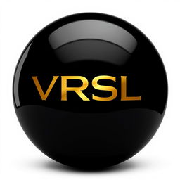 A stylish spherical object designed in black and gold colors