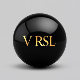 A stylish spherical object designed in black and gold colors