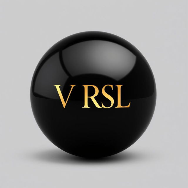 A stylish spherical object designed in black and gold colors