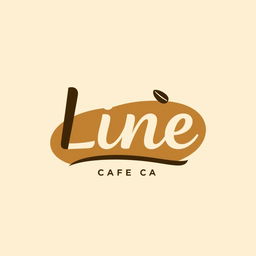 A stylish and modern logo design for a cafe named 'Line'