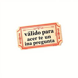 A red fair ticket on a white background, featuring text in Spanish that says "válido para hacerte una pregunta"