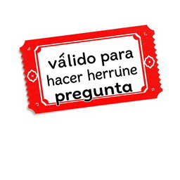 A red fair ticket on a white background, prominently displaying the text in Spanish: "válido para hacerte una pregunta"