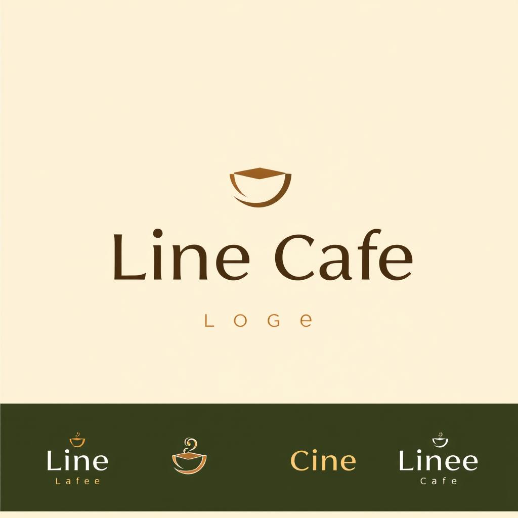 A modern and stylish logo design for 'Line Cafe'