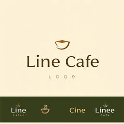 A modern and stylish logo design for 'Line Cafe'