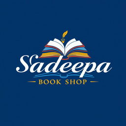 An ultra realistic logo design for a book shop named 'Sadeepa Book Shop'