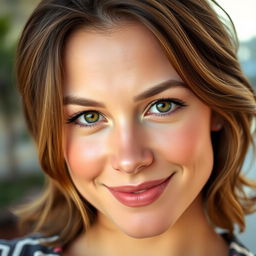 A close-up portrait of a confident, strong person with an inspiring gaze