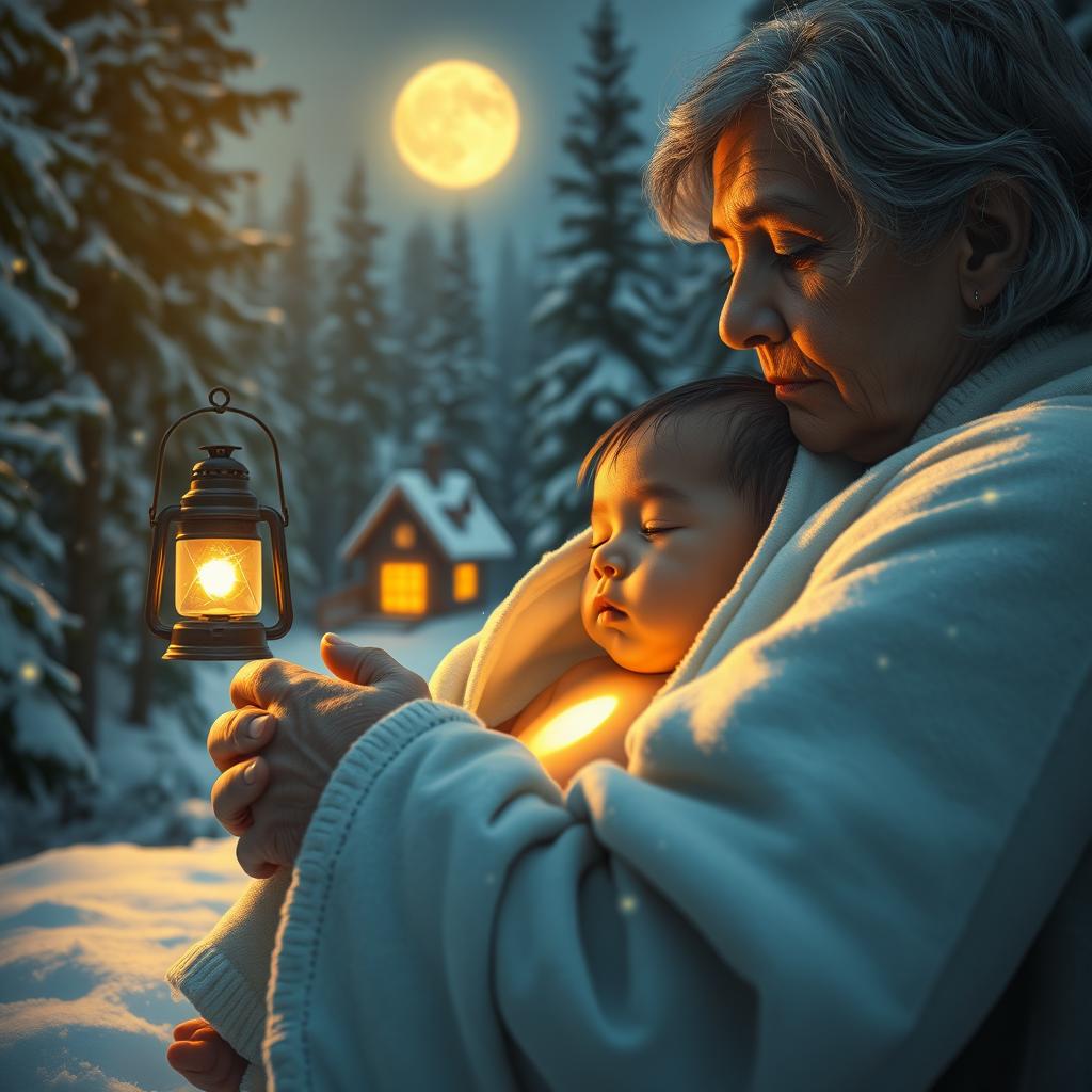 A beautiful baby boy named Arya, with a mysterious, glowing scar on his chest, is abandoned on Christmas Eve in a dark, snowy forest