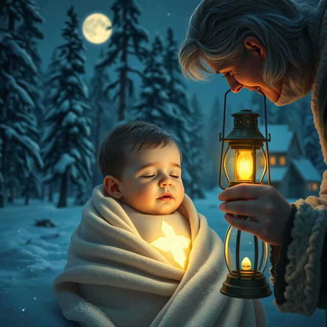 A beautiful baby boy named Arya, with a mysterious, glowing scar on his chest, is abandoned on Christmas Eve in a dark, snowy forest