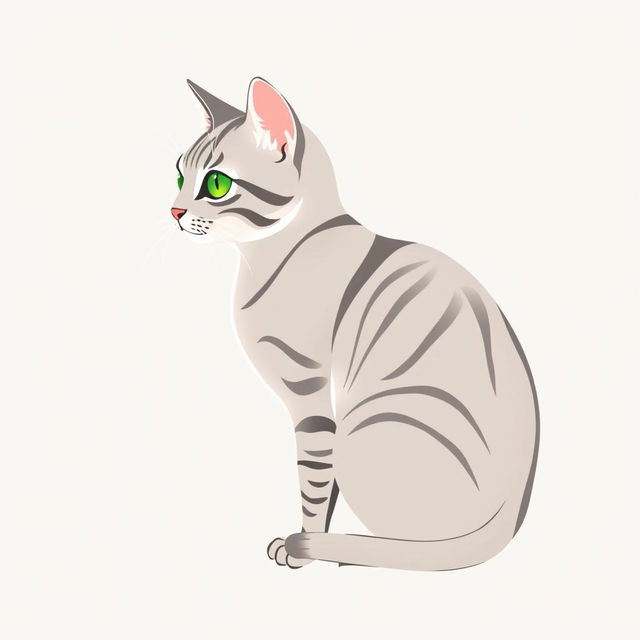A side profile illustration of a cat, elegantly drawn in a dot style