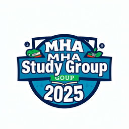 A logo design for a school friend group called 'MHA Study Group 2025'