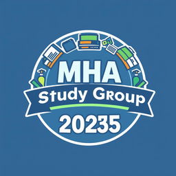 A logo design for a school friend group called 'MHA Study Group 2025'