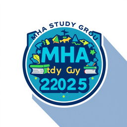 A logo design for a school friend group called 'MHA Study Group 2025'