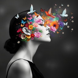 A serene side profile of a woman with her eyes closed, exuding a sense of peace and tranquility