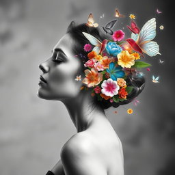 A serene side profile of a woman with her eyes closed, exuding a sense of peace and tranquility