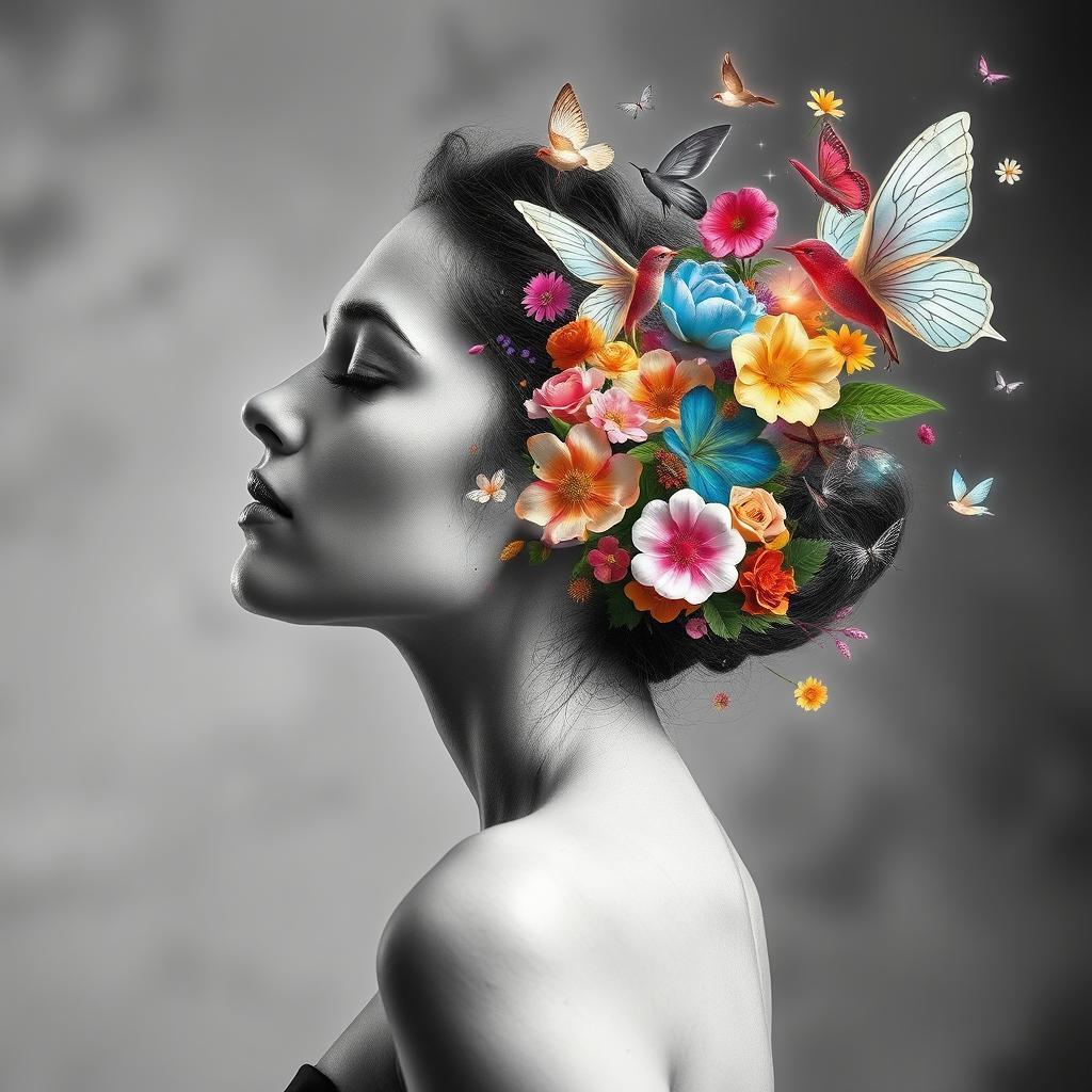 A serene side profile of a woman with her eyes closed, exuding a sense of peace and tranquility