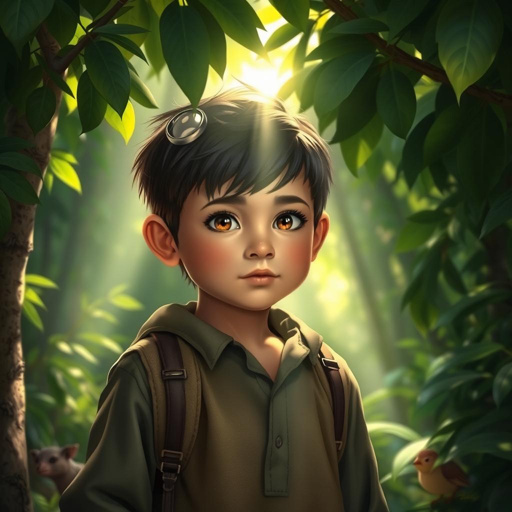 A young adventurer, the child of Pak Bidin, a renowned hunter in a vibrant village