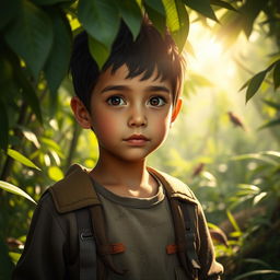 A young adventurer, the child of Pak Bidin, a renowned hunter in a vibrant village