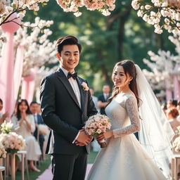 A magical wedding scene featuring Chen Zhen Yuan and Song Yuqi