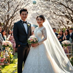 A magical wedding scene featuring actor Chen Zhen Yuan and Song Yuqi