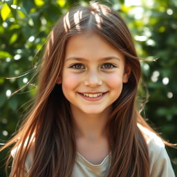 A captivating portrait of a young boy with long, flowing hair that falls gracefully around his shoulders
