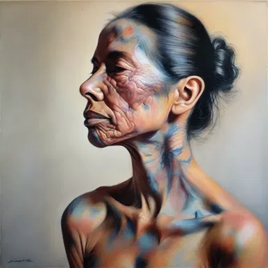 The artist beautifully depicted the ethereal nature of acanthosis in her painting.
