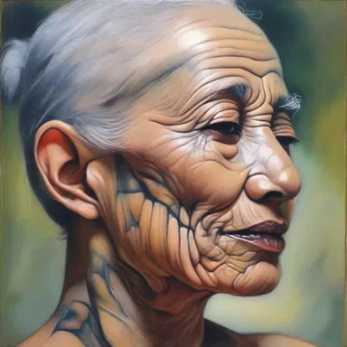 The artist beautifully depicted the ethereal nature of acanthosis in her painting.