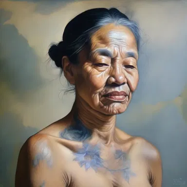 The artist beautifully depicted the ethereal nature of acanthosis in her painting.