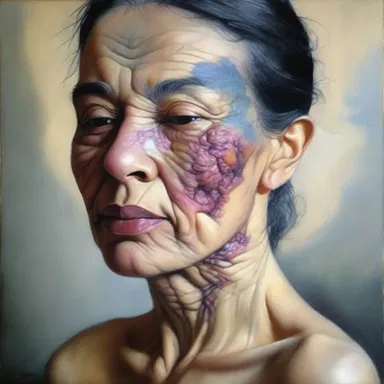 The artist beautifully depicted the ethereal nature of acanthosis in her painting.