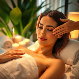 A luxurious spa setting showcasing a serene and calm environment