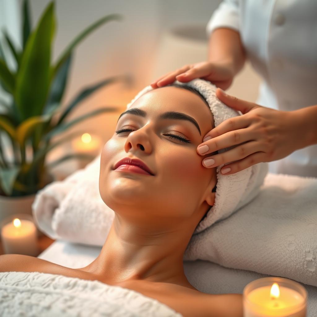 A luxurious spa setting showcasing a serene and calm environment