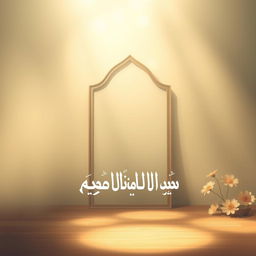 A serene background with soft light creating a peaceful atmosphere, featuring an elegant frame portrait image where the name 'المرحوم سعيد عبد الحميد الخطيب' is displayed in beautiful, flowing Arabic calligraphy at the bottom