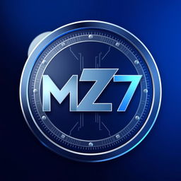 A sleek and modern digital currency icon featuring the MZ7 logo prominently displayed in the center