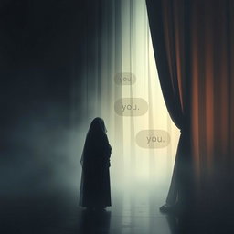 A surreal and thought-provoking scene illustrating the concept of eternity through an abstract conversation between two indistinct figures, shrouded in mystery