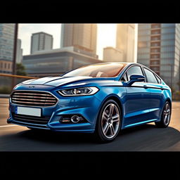 A detailed and realistic depiction of a Ford Mondeo MK2, showcasing its sleek design features including the distinctive front grille, sporty lines, and stylish alloy wheels