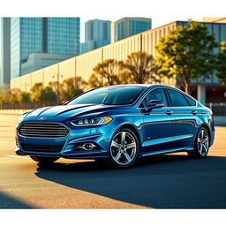 A detailed and realistic depiction of a Ford Mondeo MK2, showcasing its sleek design features including the distinctive front grille, sporty lines, and stylish alloy wheels