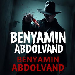 A terrifying scene depicting a dark-skinned man wearing a long black coat and a hat, with a shadowed face that evokes fear and suspense