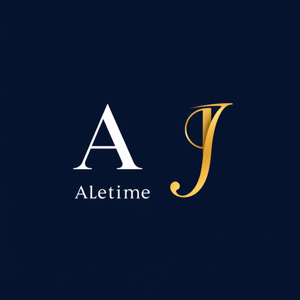 A sleek and modern logo design for a clothing store featuring the initials 'A' and 'J'