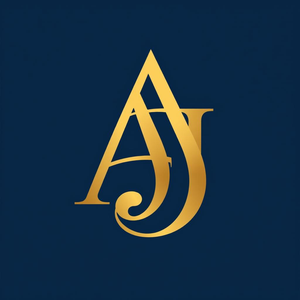 An elegant logo featuring the initials 'A' and 'J' intertwined in a sophisticated and modern style