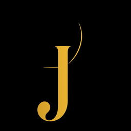 An elegant logo design featuring the letters 'A' and 'J' intertwined in a stylish and sophisticated manner
