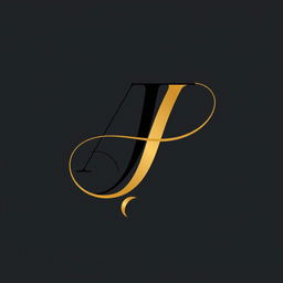 An elegant logo design featuring the letters 'A' and 'J' intertwined in a stylish and sophisticated manner